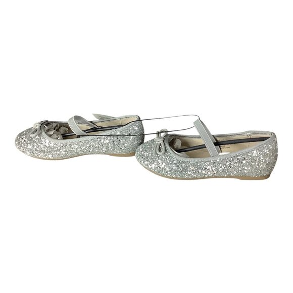 Thereabouts Lil Lexi Toddler Girls Silver Glitter Ballet Flats 2 Sizes Available - Picture 3 of 9